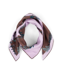 Product image thumbnail - Lafayette 148 New York - Lilac and Brown Silk Scarf