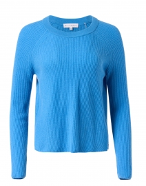 Cerulean Blue Ribbed Cashmere Sweater