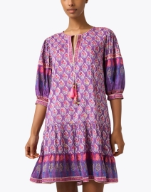 Front image thumbnail - Bell - Holly Purple Print Dress