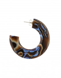 Fabric image thumbnail - Pono by Joan Goodman - Gia Blue and Brown Resin Hoop Earrings