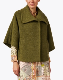 Front image thumbnail - Cinzia Rocca Icons - Green Wool Blend Coat