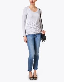 Look image thumbnail - Kinross - Grey Ruched Jersey Top