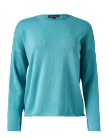 Blue Cotton Blend Sweater