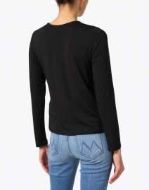 Back image thumbnail - Eileen Fisher - Black Stretch Cotton Jersey Top