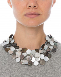 Look image thumbnail - Nest - Grey Mother of Pearl Cluster Necklace