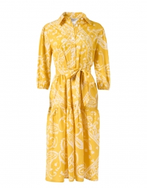 Evie Yellow and White Paisley Print Cotton Dress