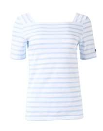 Saint James - Pleneuf White and Blue Striped Cotton Top 