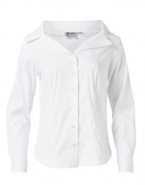 White  Stretch Cotton Poplin Shirt