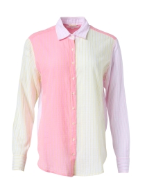 Product image thumbnail - Xirena - Beau Pink and Yellow Stripe Shirt