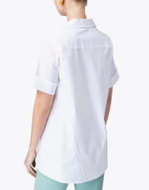 Back image thumbnail - Hinson Wu - Betty White Short Sleeve Button Down Stretch Cotton Shirt