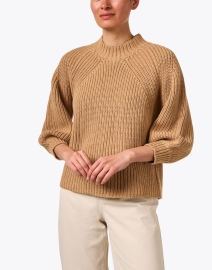 Front image thumbnail - Apiece Apart - Camel Cotton Ribbed Sweater
