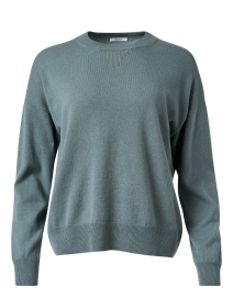 Green Wool Silk Cashmere Sweater