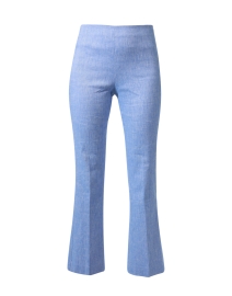 Blue Linen Cotton Flare Pant