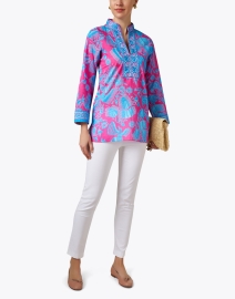 Look image thumbnail - Bella Tu - Pink and Blue Embroidered Top