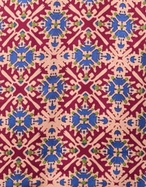 Fabric image thumbnail - Lisa Corti - Eli Red and Blue Multi Print Satin Top