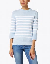 Kinross - Blue and White Stripped Cotton Sweater