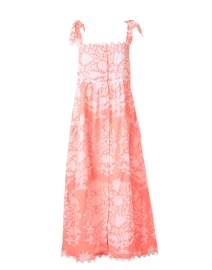 Coral and White Print Cotton Dress