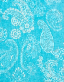 Fabric image thumbnail - Pashma - Turquoise Paisley Print Cashmere Silk Scarf