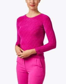 Front image thumbnail - Emporio Armani - Pink Chevron Knit Sweater