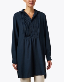 Front image thumbnail - CP Shades - Annette Navy Cotton Tunic Top