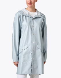 Front image thumbnail - Rains - Long Blue Raincoat 