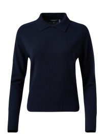 Navy Cashmere Collared Sweater