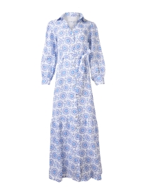 Product image thumbnail - Temptation Positano - Blue and White Print Linen Dress