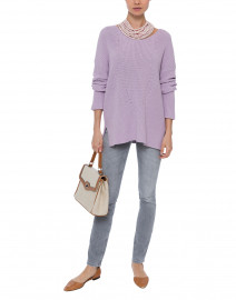 Lavender Ribbed Cotton Sweater