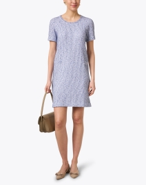 Look image thumbnail - Amina Rubinacci - Margot Blue Boucle Shift Dress