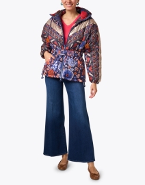 Look image thumbnail - Farm Rio - Multi Print Metallic Stripe Puffer Jacket