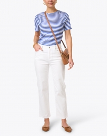 Look image thumbnail - Majestic Filatures - Blue and White Stripe Stretch Linen Top