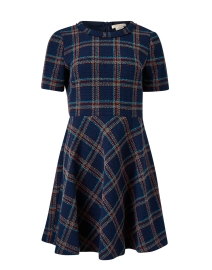 Product image thumbnail - Shoshanna - Lana Navy Multi Plaid Tweed Dress