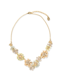 Gold Flowers and Crystals Necklace