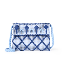 Product image thumbnail - Casa Isota - Grazia Blue Woven Crossbody Bag