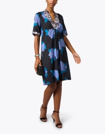 Look image thumbnail - Lisa Corti - Radha Black and Blue Print Tunic Dress