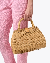 Look image thumbnail - Frances Valentine - Rooster Wicker Bamboo Handle Bag