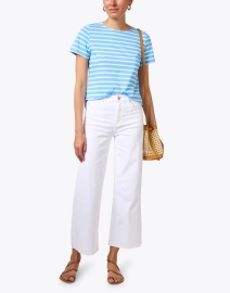 Look image thumbnail - Saint James - Etrille Blue and White Striped Cotton Tee