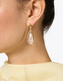 Look image thumbnail - Gas Bijoux - Serti White Stone Cage Drop Earrings