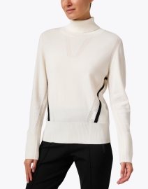 Front image thumbnail - Marc Cain Sports - Ivory Wool Cashmere Sweater 
