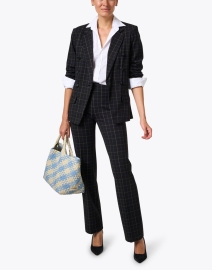 Look image thumbnail - Peace of Cloth - Navy Plaid One Button Blazer