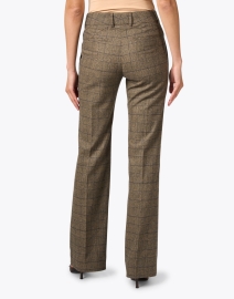 Back image thumbnail - Piazza Sempione - Camel and Black Print Stretch Wool Pant