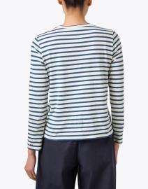 Back image thumbnail - Frances Valentine - Navy and White Striped Top