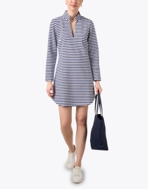 Look image thumbnail - Sail to Sable - Navy and White Striped Dress