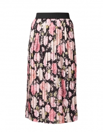 Pink Floral Pleated Midi Skirt 