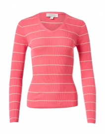 Pink and Beige Stripe Silk Cashmere Sweater