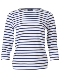 Galathee White and Navy Striped Shirt