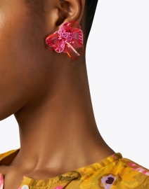 Look image thumbnail - Mignonne Gavigan - Odette Coral Flower Stud Earrings
