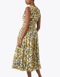 Back image thumbnail - Samantha Sung - Aster Yellow Floral Print Cotton Dress