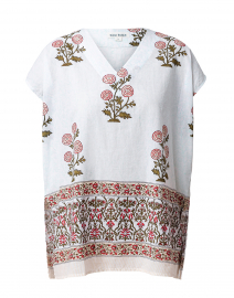 Anaji Ivory Flower Palace Floral Print Top