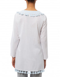 Back image thumbnail - Sail to Sable - White Embroidered Cotton Tunic Top